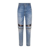 AMIRI MX2 PLAID Straight-Fit Jeans "Clay Indigo / Orange"