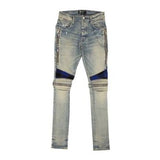 AMIRI Clay Indigo Blue Cotton Plaid MX2 Jeans "MX2"