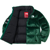 Supreme x The North Face Faux Fur Nuptse Jacket in Green