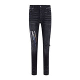 AMIRI Black Straight-Fit Jeans "PAINT DRIP LOGO"